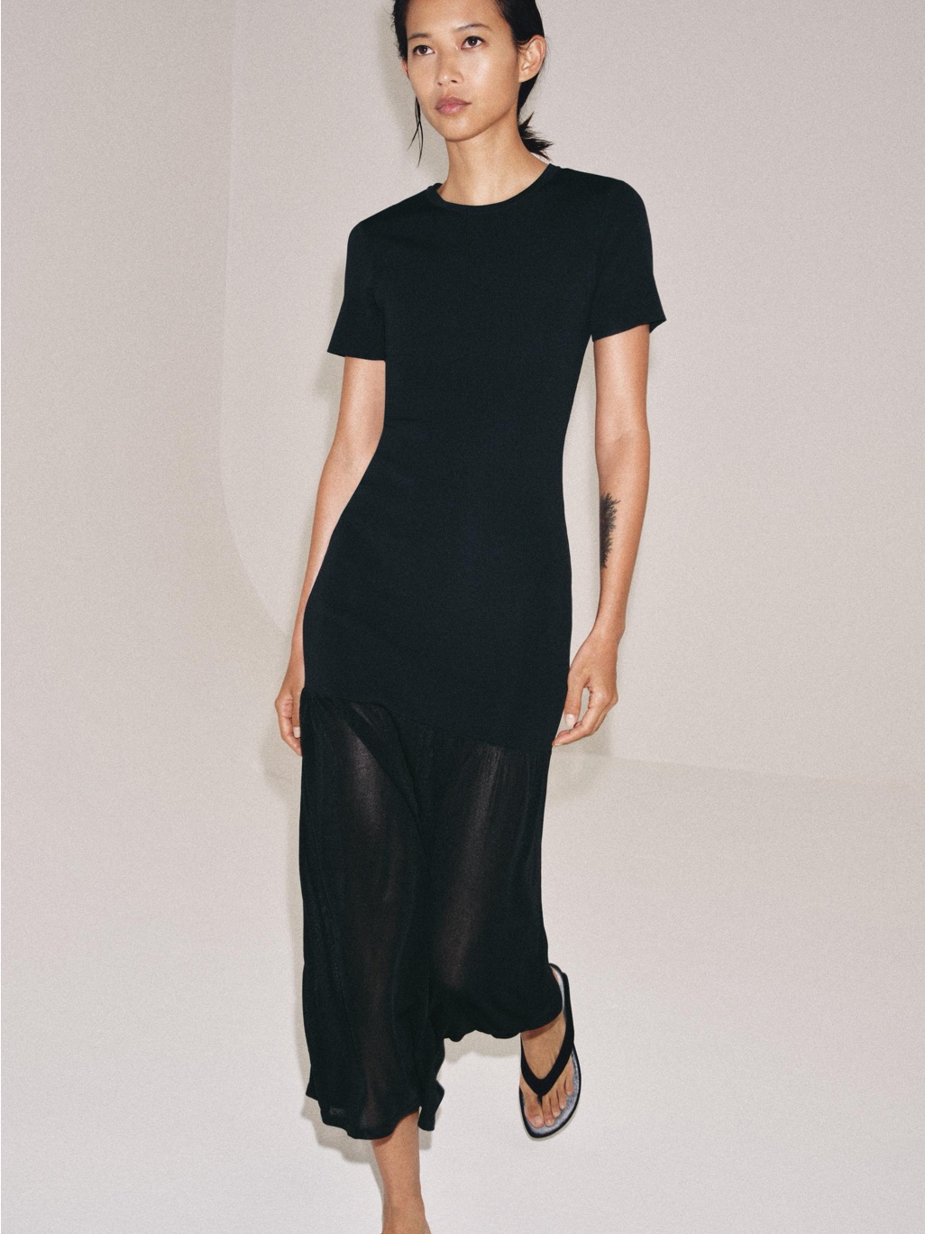 Long Combination Knit Dress